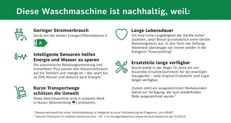 Bosch Waschmaschine Serie 8 WGB244010